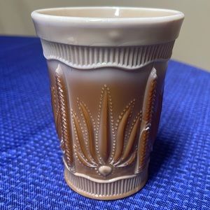 GREENTOWN CHOCOLATE GLASS TUMBLER CACTUS  4” Tall